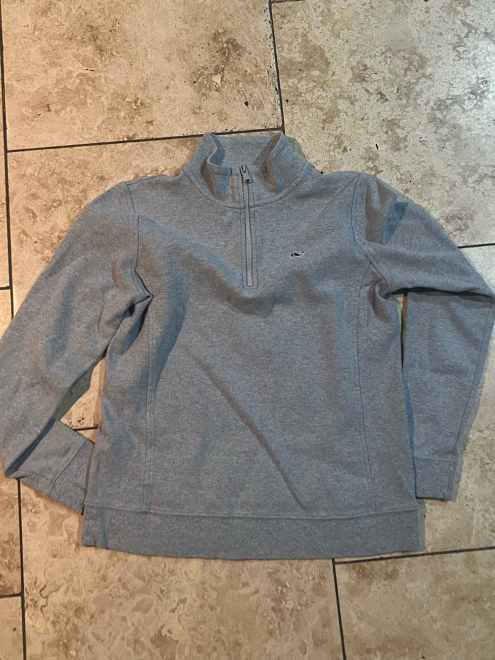 Vineyard Vines Grey Quarter-Zip Crewneck Sweater